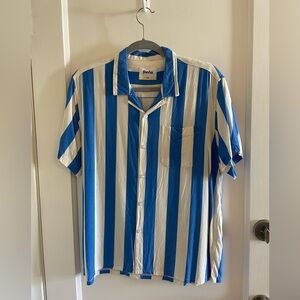 Duvin Design Men’s Large (fits like Medium) Blue & White Striped Shirt
